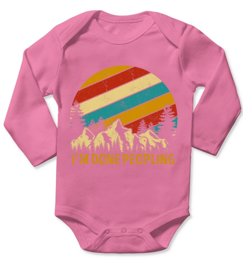 Vintage Im Done Peopling Summer Trip Camping Long Sleeve Baby One-Piece