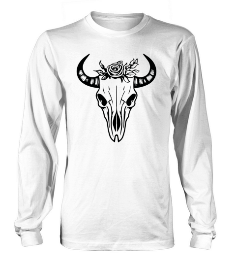 Cow Skull Boho Long sleeved Unisex