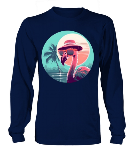Retro Style 80s 90s Vintage Flamingo Lovers Long sleeved Unisex