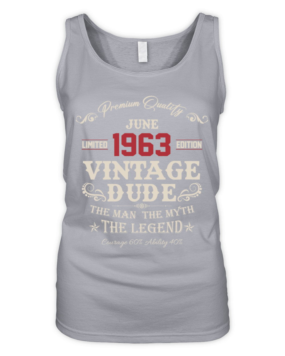 June 1963 Vintage Birthday Present Organic Women's Tank Top