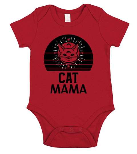 Eighties Cat Vintage Retro Sunset Cat Mom Shirt Short Sleeve Baby One-Piece