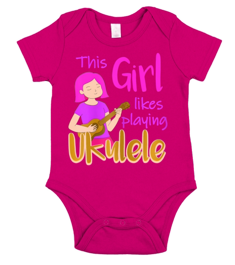 Girl Likes Playing Ukulele Ironic Musician Quote Short Sleeve Baby One-Piece