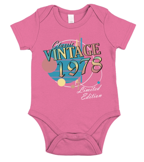 Vintage 1978 vintage retro vintage birthday Short Sleeve Baby One-Piece