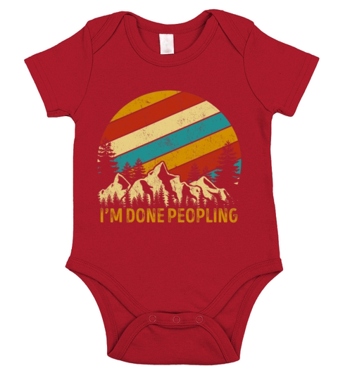 Vintage Im Done Peopling Summer Trip Camping Short Sleeve Baby One-Piece