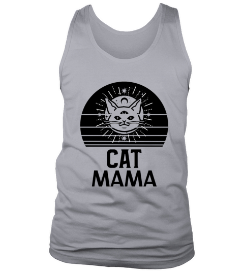 Eighties Cat Vintage Retro Sunset Cat Mom Shirt Tank Top Unisex