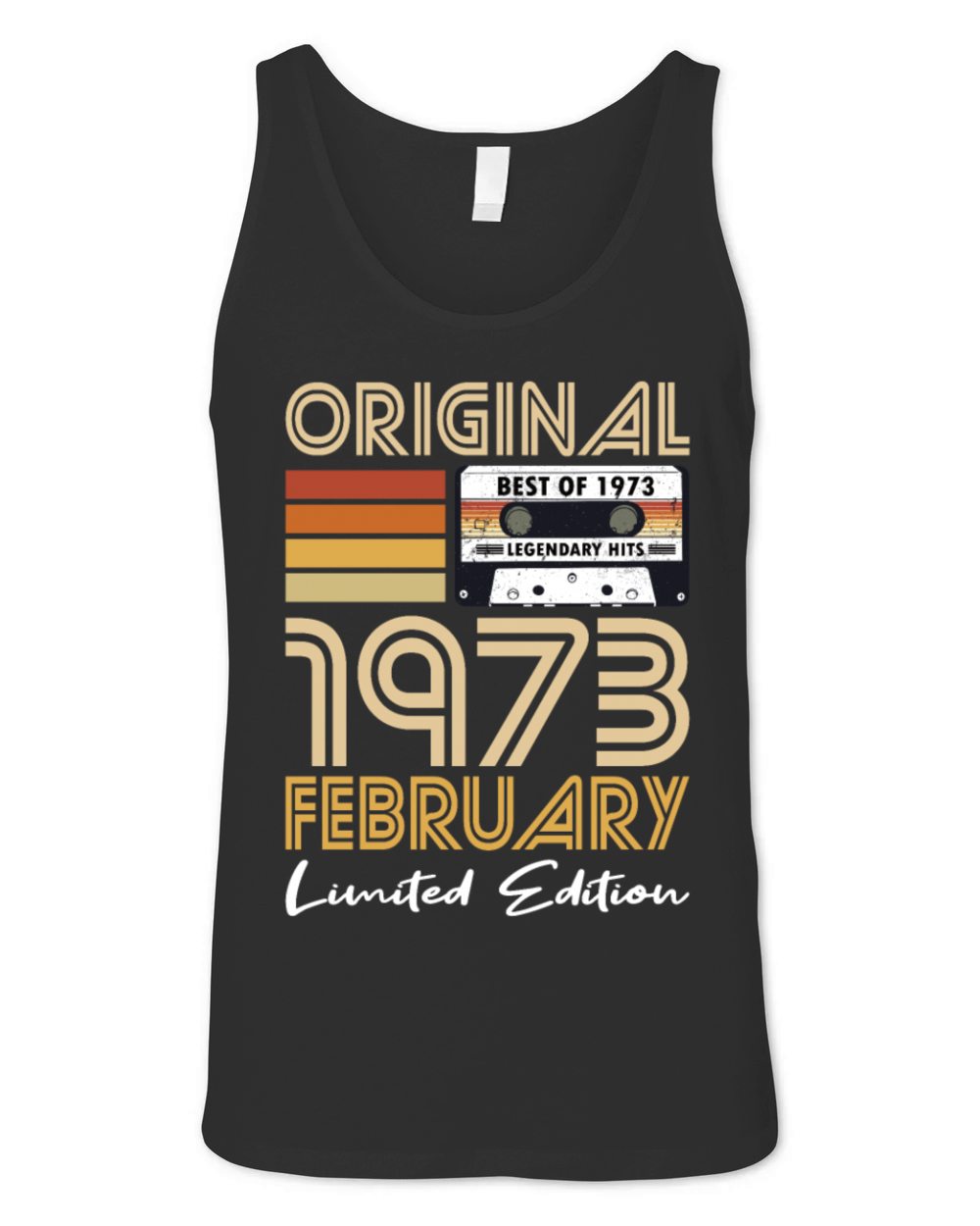 50th birthday february 1973 original 1973 Unisex Jersey Tank