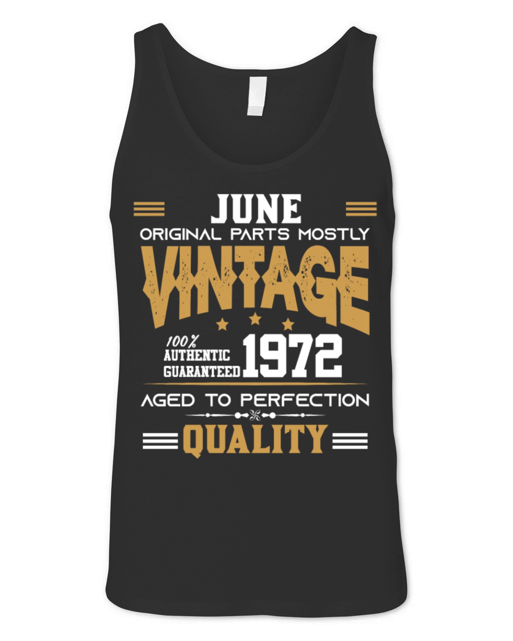 Vintage Aged To Perfection June 1972 Unisex Jersey Tank