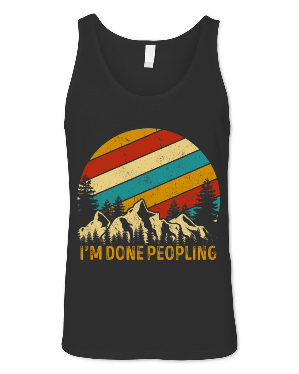 Vintage Im Done Peopling Summer Trip Camping Unisex Jersey Tank
