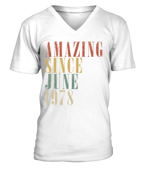 45th birthday man original June vintage 1978 V-Neck T-shirt