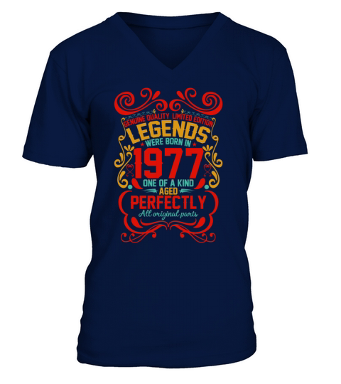 Vintage Authentic 1977 Birthday Gifts idea V-Neck T-shirt