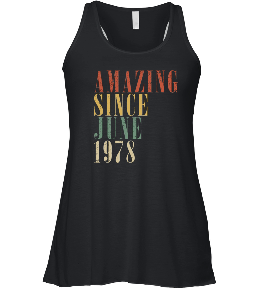 45th birthday man original June vintage 1978 Women's Flowy Tank Top