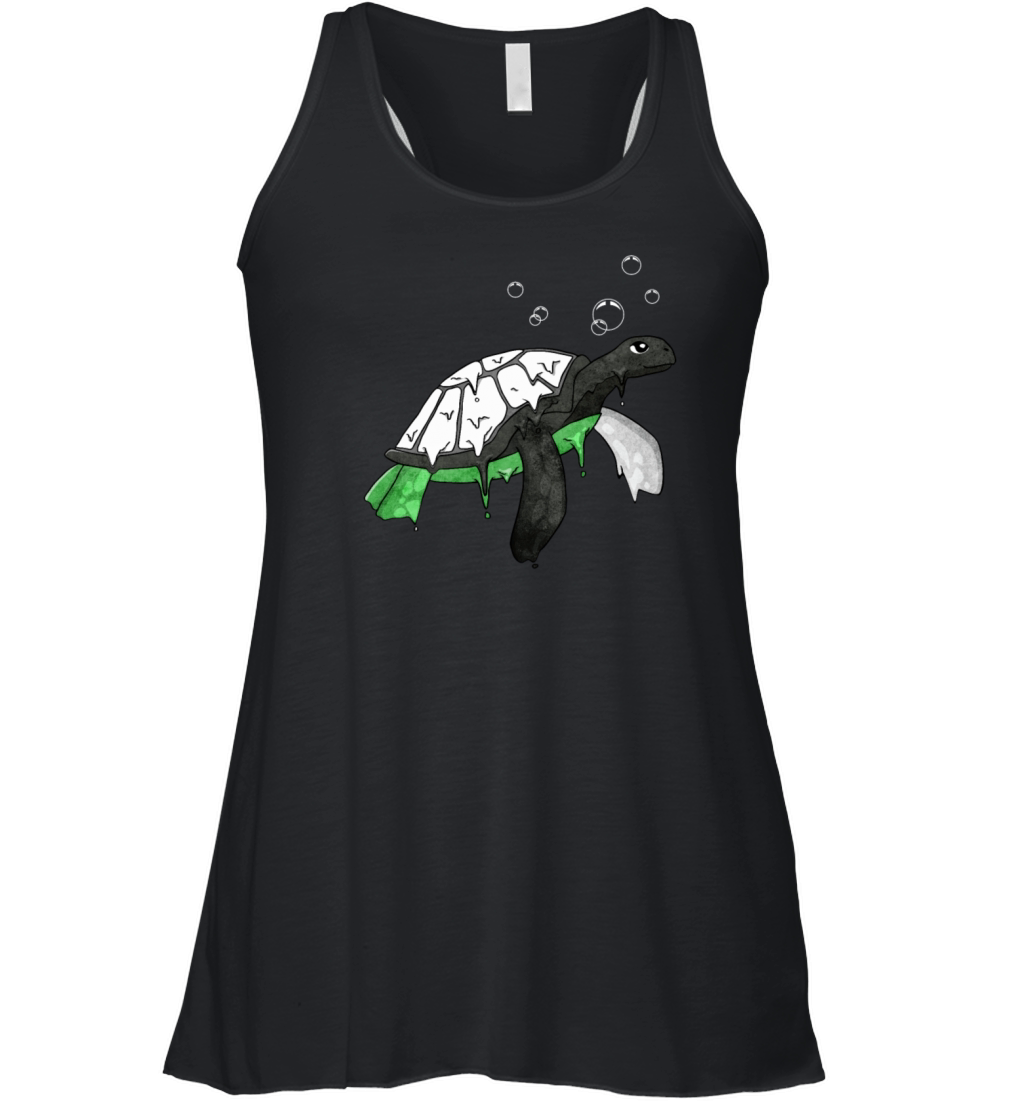 Demiromantic Pride Flag Sea Turtle Subtle LGBTQ Women's Flowy Tank Top