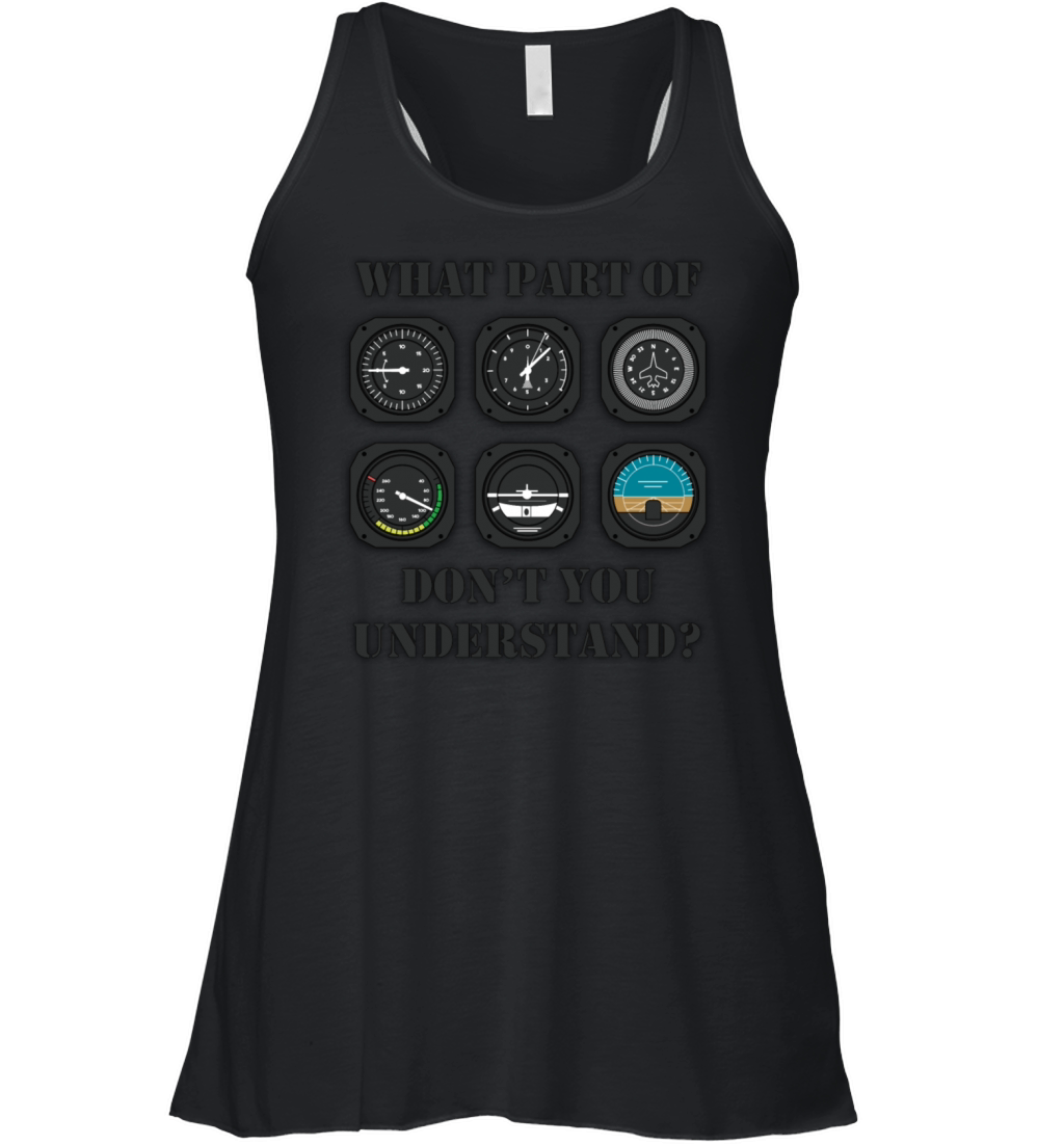 Funny Pilot - Aviation Airline Pilot Instruments Women's Flowy Tank Top