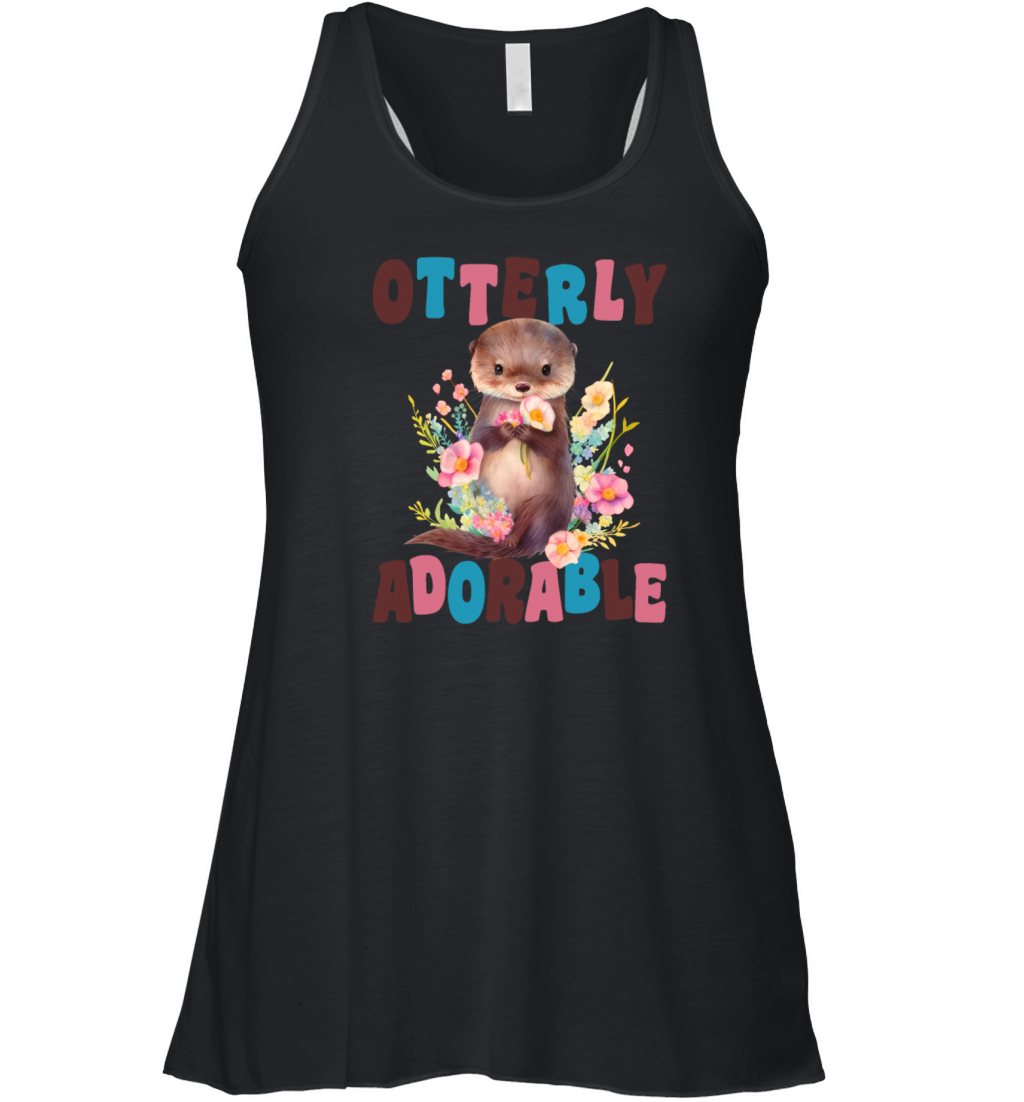 Otterly Adorable Funny Otter Lover Pun Cute Otter Women's Flowy Tank Top