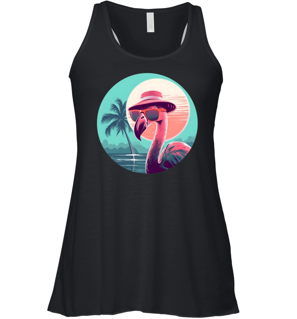 Retro Style 80s 90s Vintage Flamingo Lovers Women's Flowy Tank Top