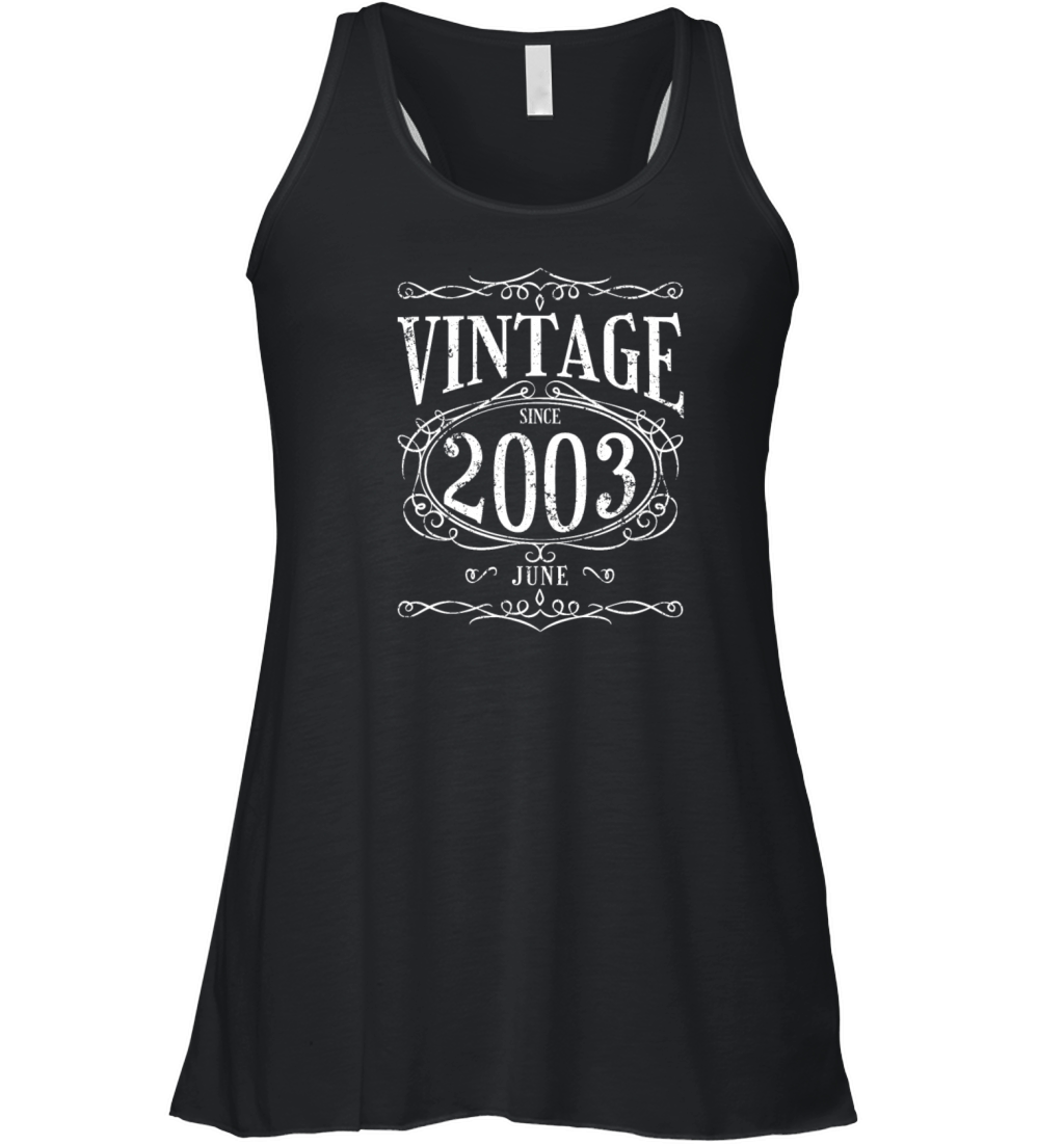 Vintage since June 2003 - Birthday Present Women's Flowy Tank Top