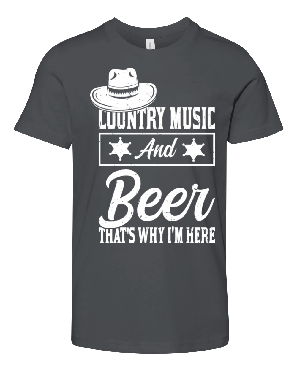 Country Music And Beer Thats Why Im Here Youth Unisex Jersey Tee