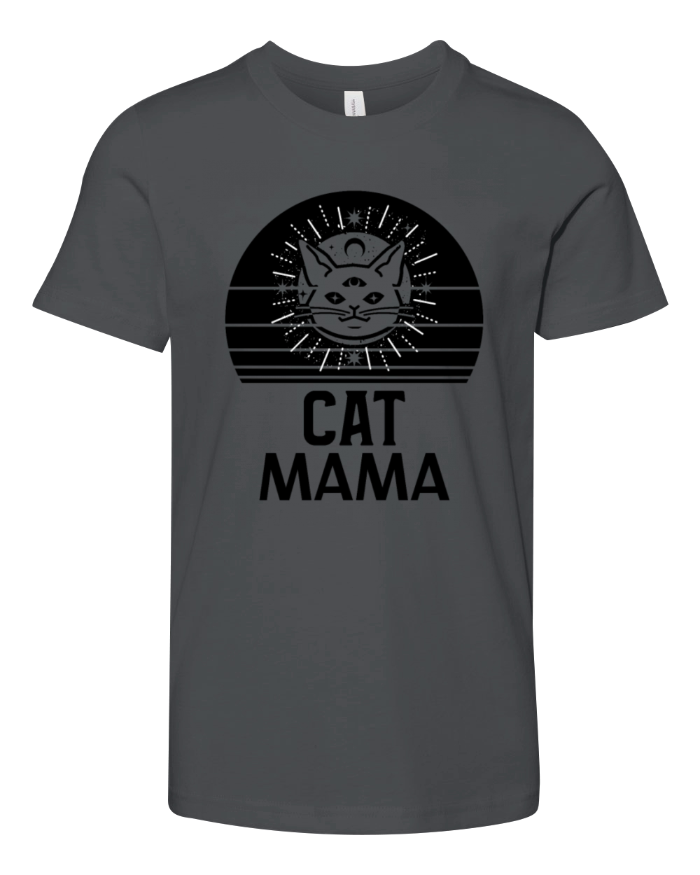 Eighties Cat Vintage Retro Sunset Cat Mom Shirt Youth Unisex Jersey Tee