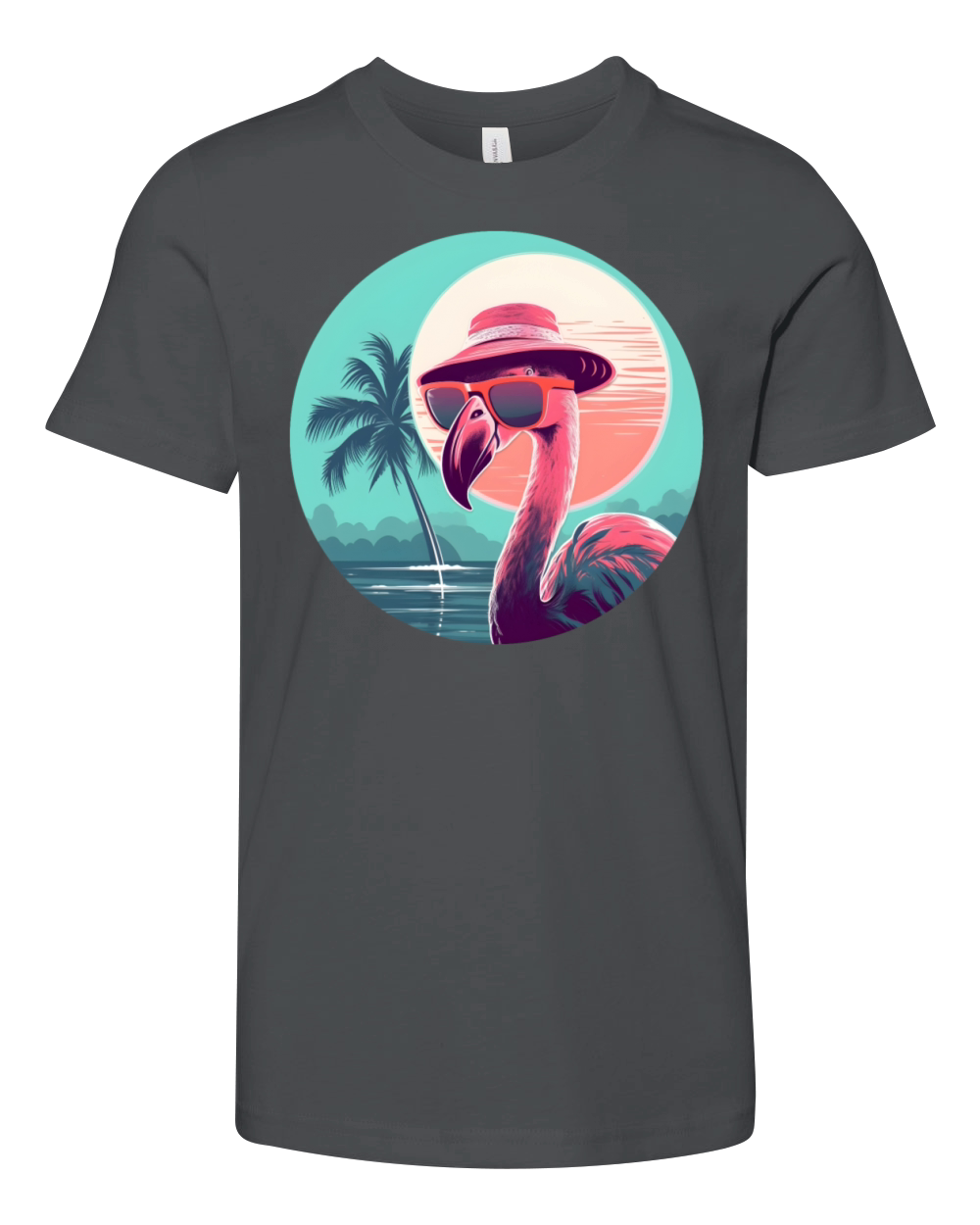 Retro Style 80s 90s Vintage Flamingo Lovers Youth Unisex Jersey Tee