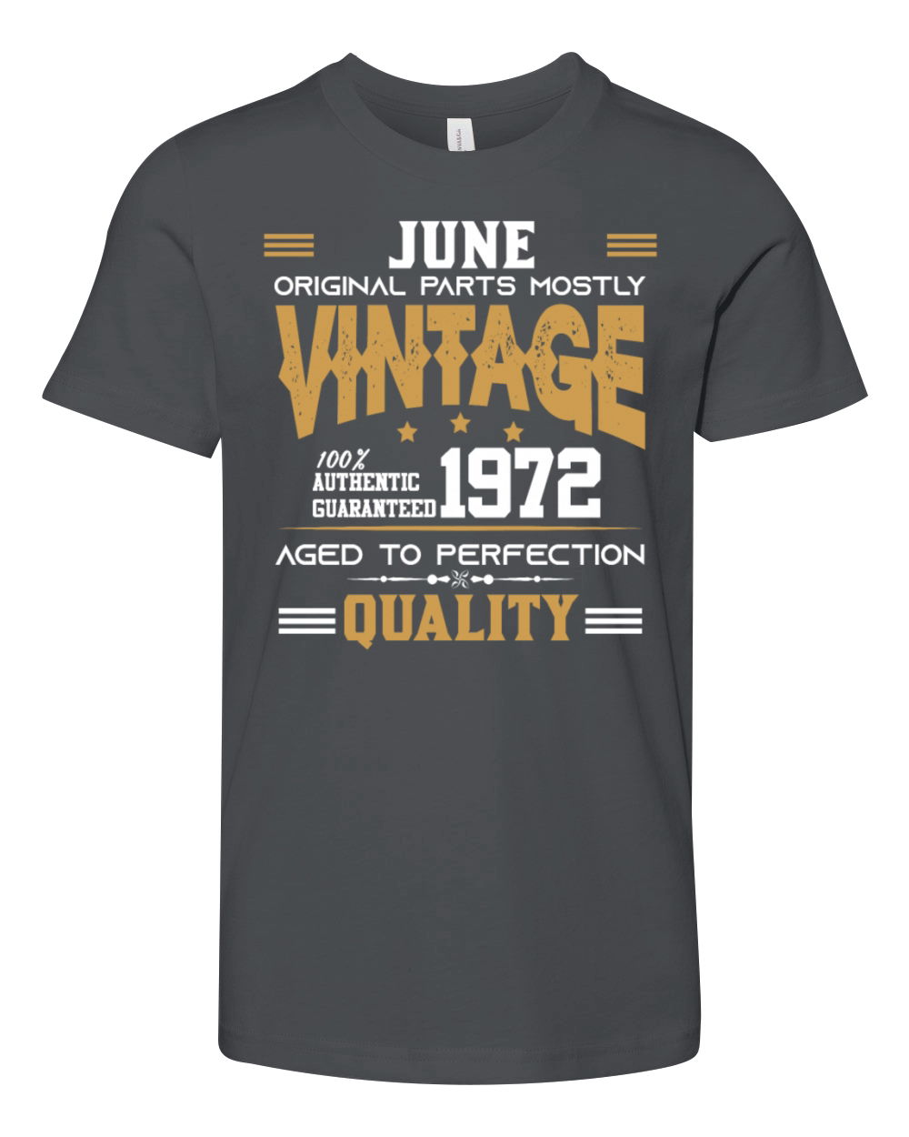 Vintage Aged To Perfection June 1972 Youth Unisex Jersey Tee