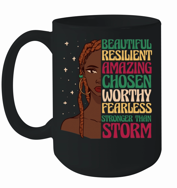African American Afro Heritage Girl Quote Ceramic Mug