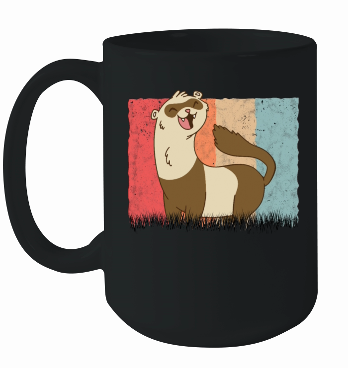 Ferret Retro Weasel Vintage Ceramic Mug
