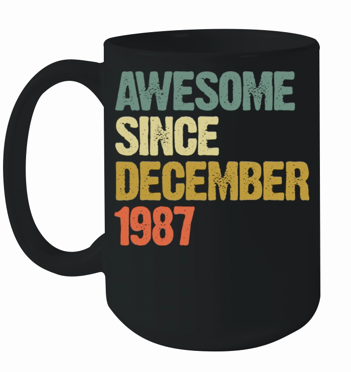 Groovy Awesome Since December 1987 Vintage Gift Ceramic Mug