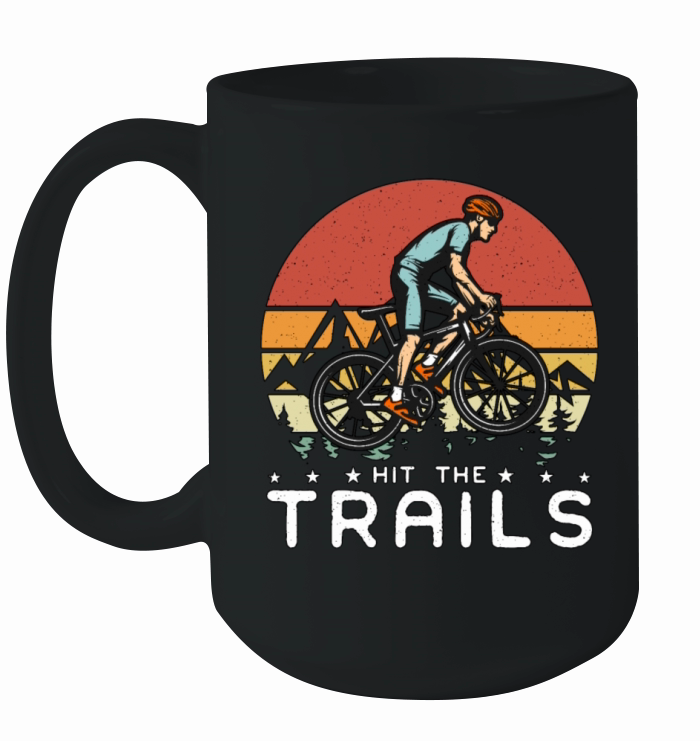 Mountain Bike Hit The Trails Retro Loves Bicycle Ceramic Mug