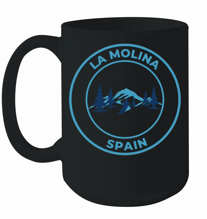 Retro cool Skiing in La Molina Spain Ceramic Mug