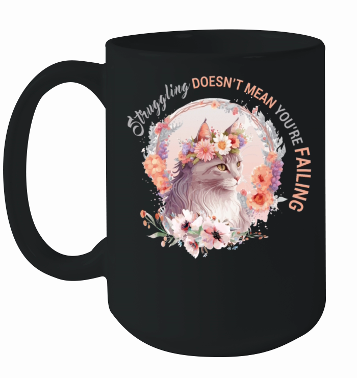 Turkish Angora Cat Breed Flower Crown Positive Aff Ceramic Mug