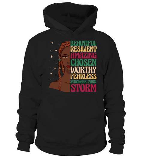 African American Afro Heritage Girl Quote Hoodie Unisex