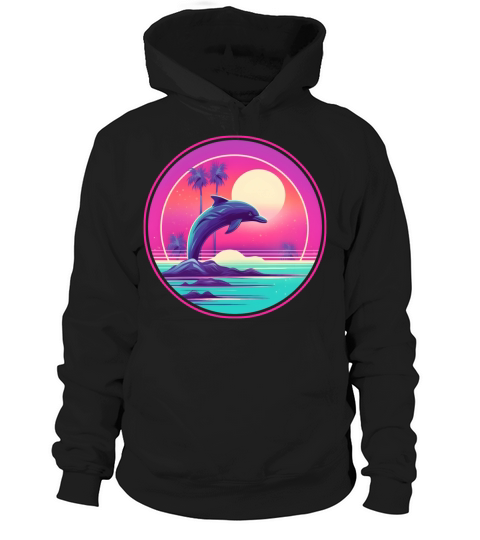 Vintage 80s 90s Style for Dolphin Lovers Hoodie Unisex
