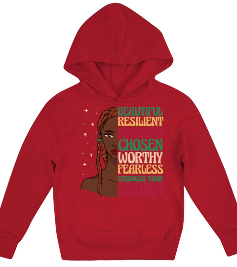 African American Afro Heritage Girl Quote Kids Hoodie
