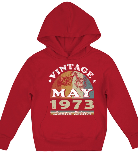 Biker vintage May 1973 50th anniversary Kids Hoodie