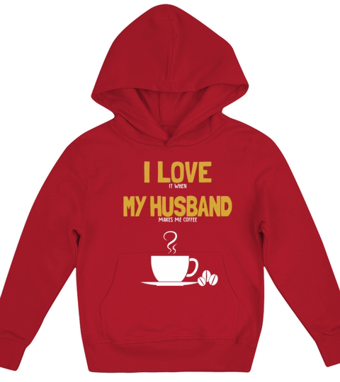 I love my Husband Coffee Queen Latte Art Barista Kids Hoodie