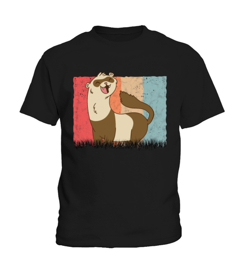Ferret Retro Weasel Vintage Kids T-Shirt
