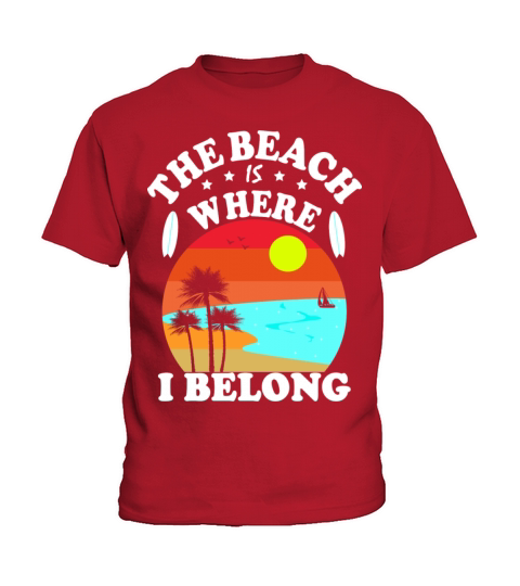 The Beach Is Where I Belong Vintage Christmas Kids T-Shirt
