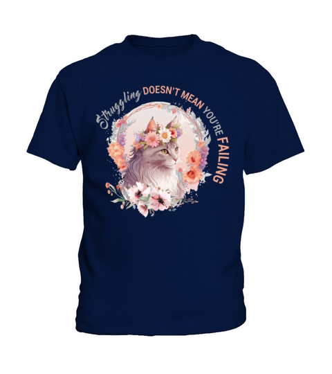 Turkish Angora Cat Breed Flower Crown Positive Aff Kids T-Shirt