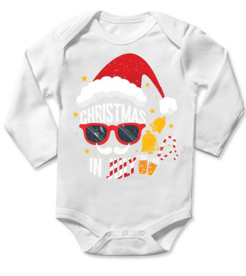 Beer Christmas July Santa Surf Hello Summer Long Sleeve Baby One-Piece