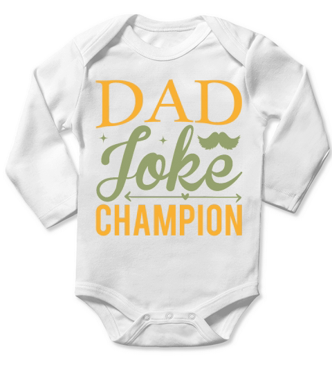 Dad Joke Champion Long Sleeve Baby One-Piece