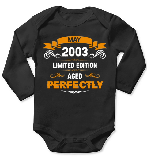 May 2003 Vintage Birthday Present Long Sleeve Baby One-Piece