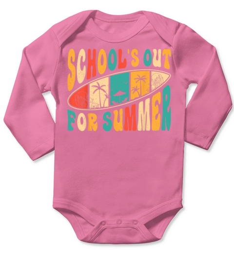 Retro Last Day Of School Schools Out For Summer Long Sleeve Baby One-Piece