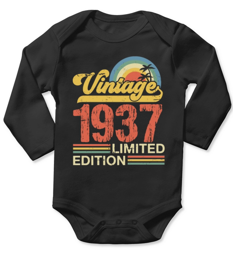Retro Vintage 1937 Limited Edition Long Sleeve Baby One-Piece