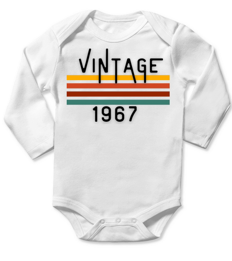 Vintage 1967 50th Birthday Fiftieth Gift Long Sleeve Baby One-Piece