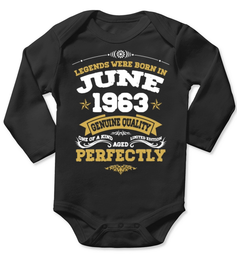 Vintage Aged To Perfection June 1963 Long Sleeve Baby One-Piece