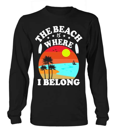 The Beach Is Where I Belong Vintage Christmas Long sleeved Unisex