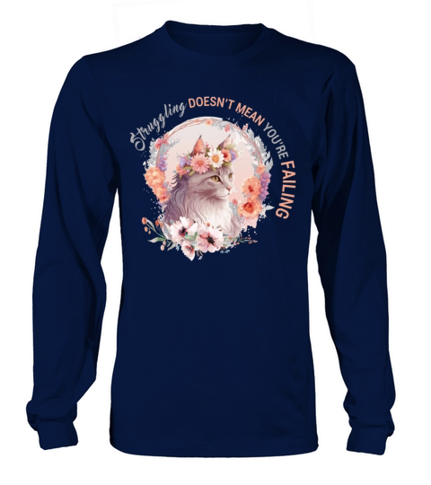 Turkish Angora Cat Breed Flower Crown Positive Aff Long sleeved Unisex