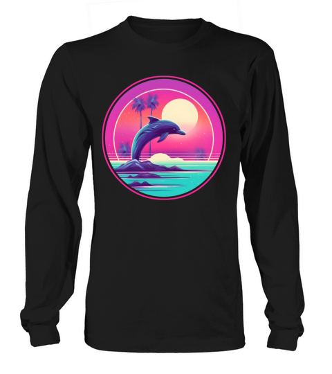 Vintage 80s 90s Style for Dolphin Lovers Long sleeved Unisex