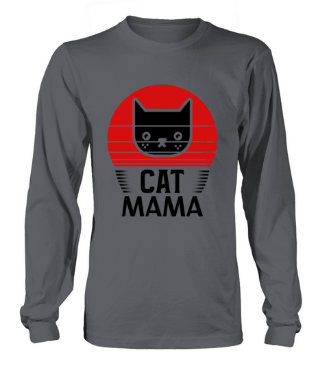Vintage 80s Style Retro Distressed Cat Mom Funny Long sleeved Unisex
