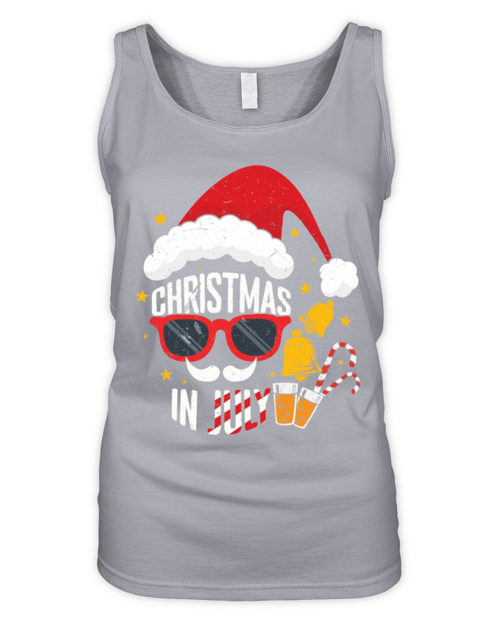 Beer Christmas July Santa Surf Hello Summer Organic Women's Tank Top